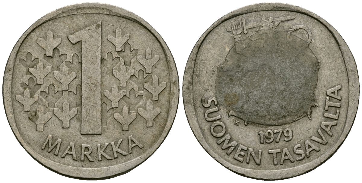 Финляндия 1 марка 1979 KM 49a медно-никель 4167-321