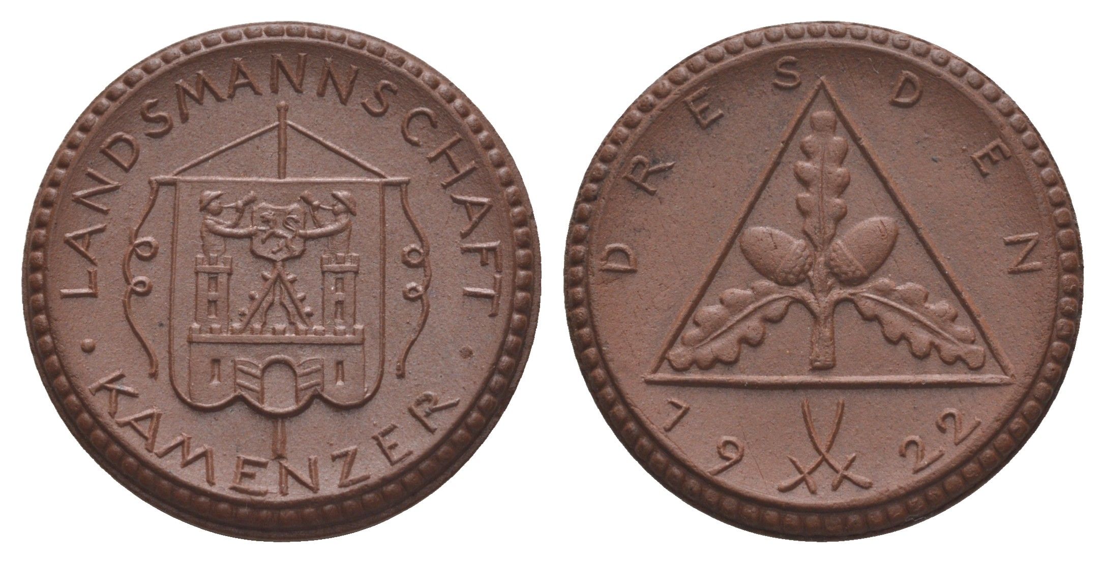 Дрезден медаль 1922 Камензерская сборная страны фарфор 1094-8-44