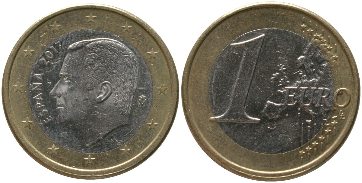 Испания 1 евро 2017 M. Филипп VI (2014-) KM 1327 биметалл 4573-923