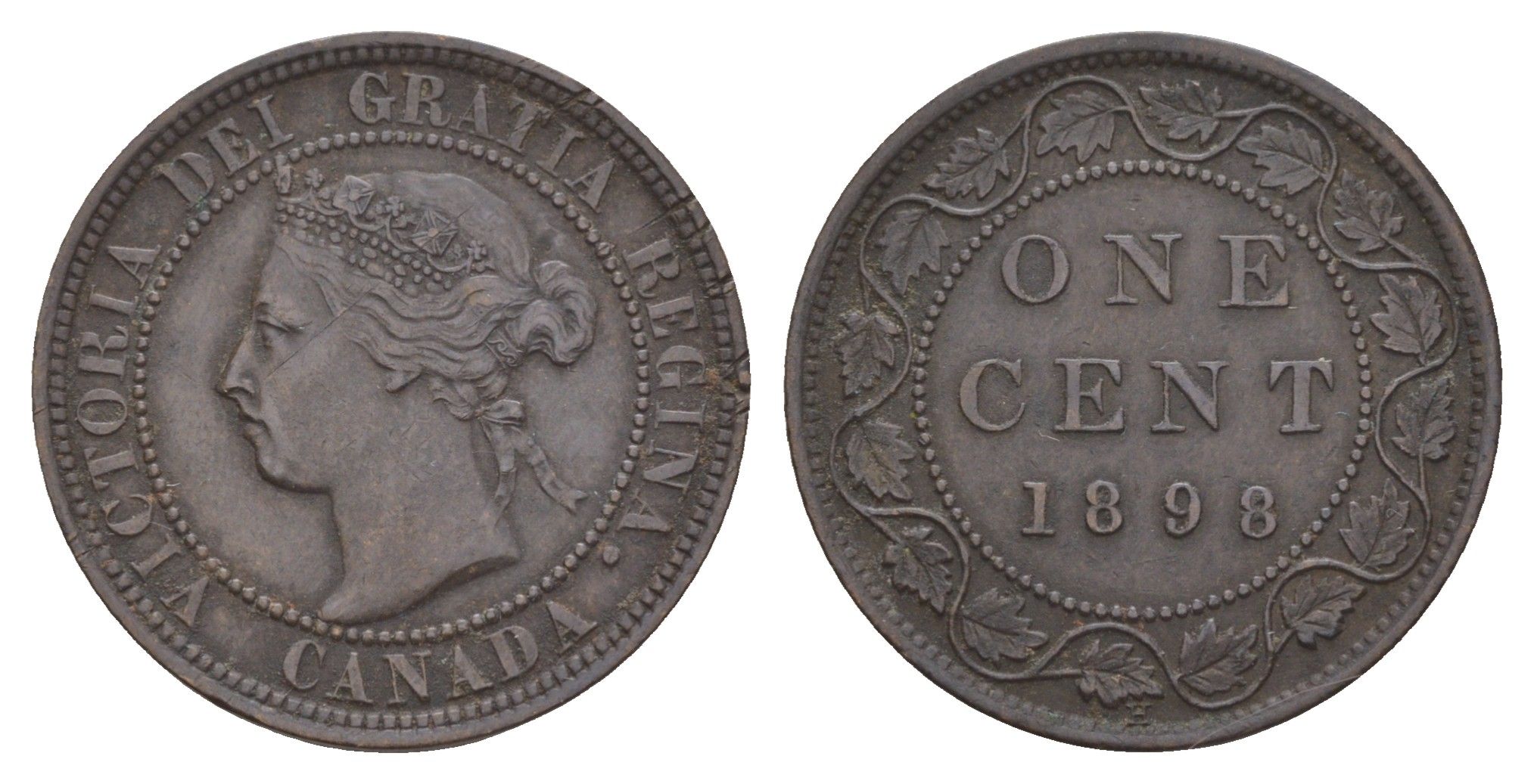 Канада 1 цент 1898 Виктория (1837-1901) KM 7 бронза 1518-1424