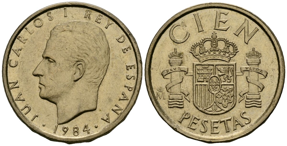 Испания 100 песет 1984 Хуан Карлос I (1975-2014) KM 826 алюминиевая бронза 4137-313