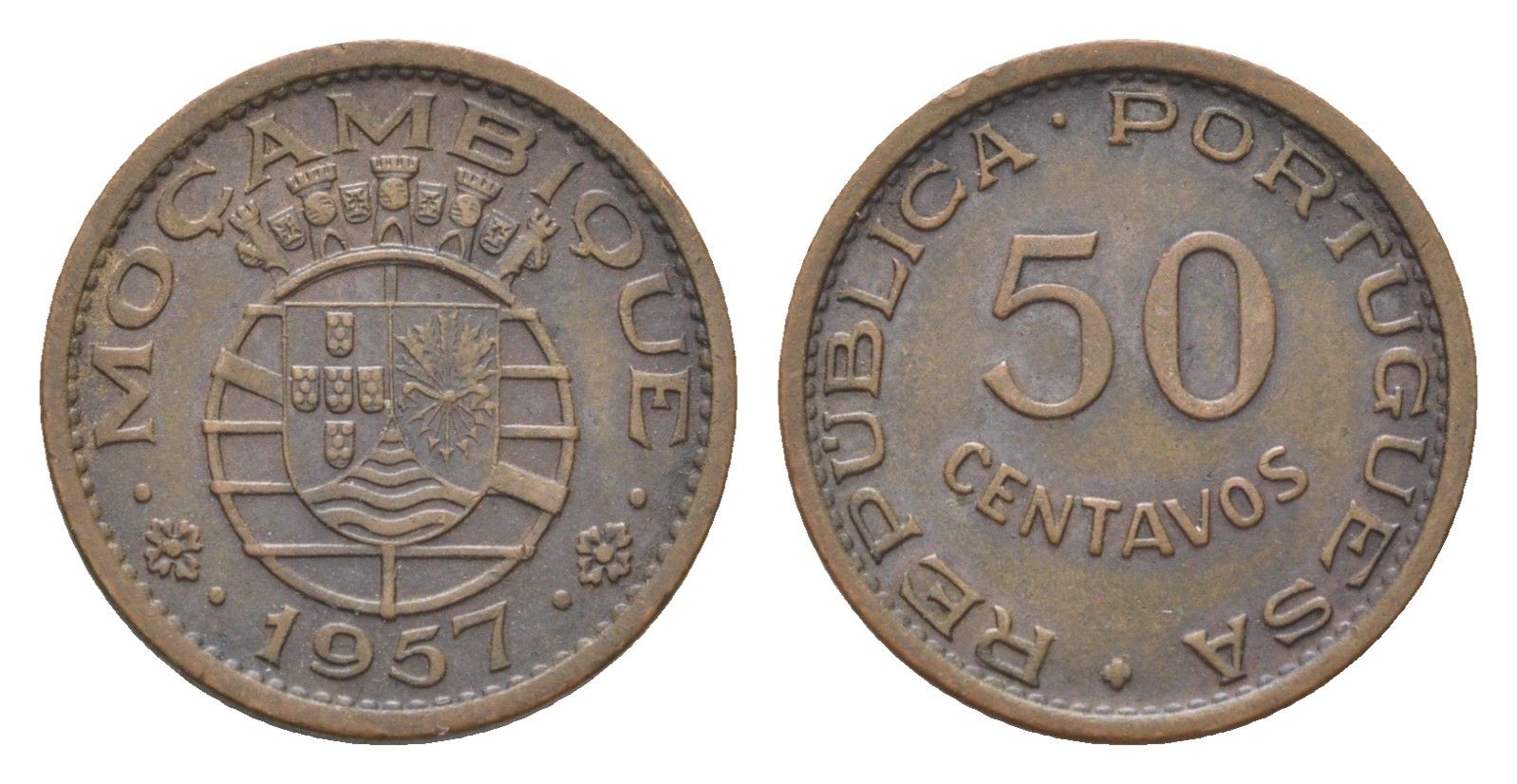 Мозамбик 50 сентаво 1957 KM 81 бронза 4702-762