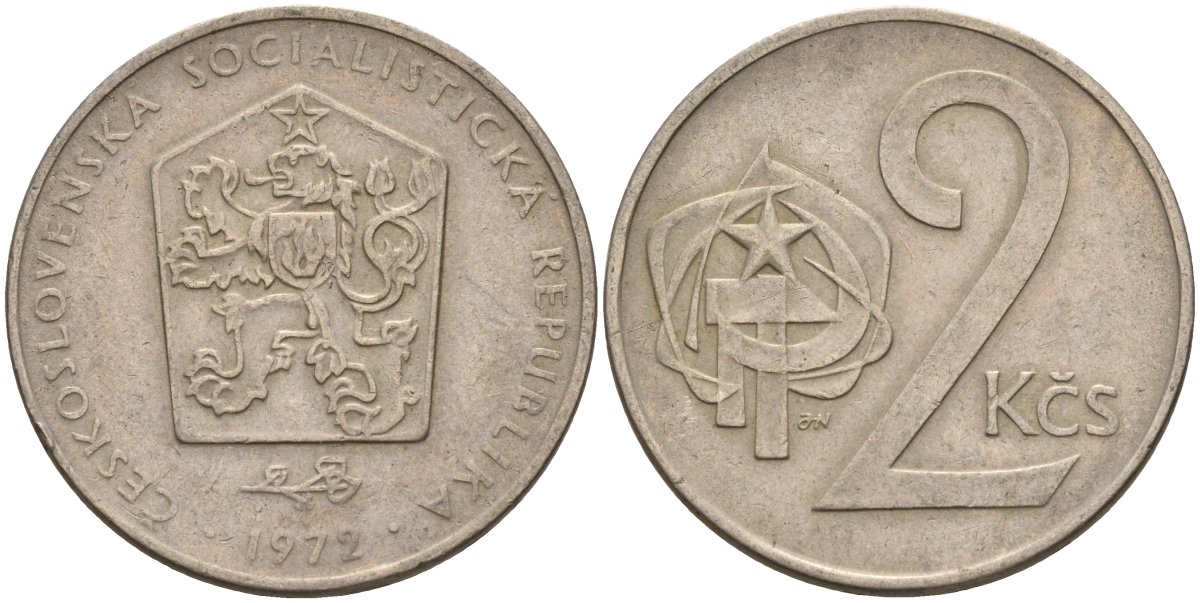 Чехословакия 2 кроны 1972 KM 75 медно-никель 4156-142