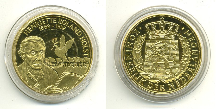НИДЕРЛАНДЫ МЕДАЛЬ ГЕНРИЭТТЕ РОЛАНД ХОЛСТ (1869-1952) UNC 06-130-32