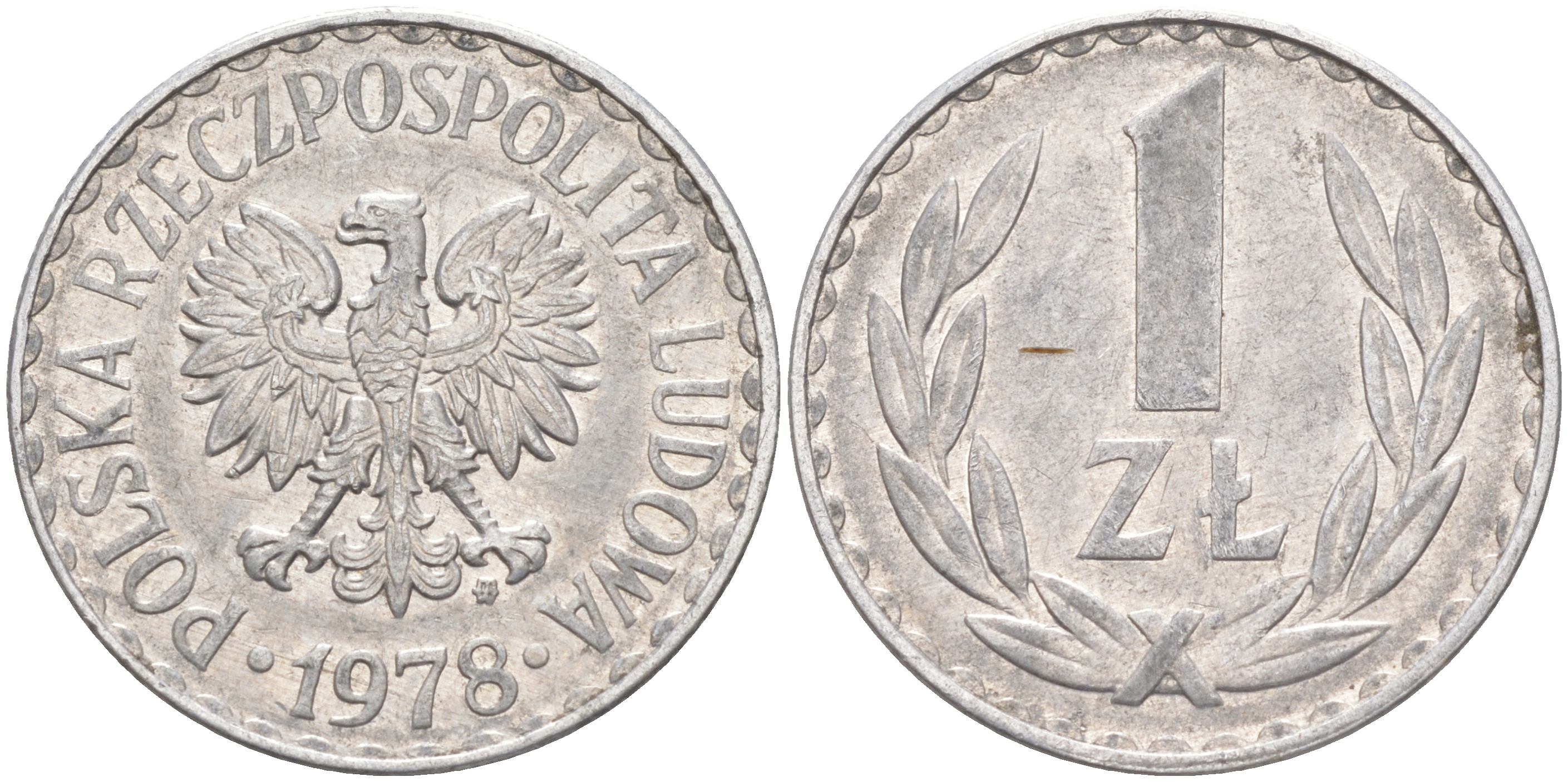 ПОЛЬША 1 ЗЛОТЫЙ 1978 MW KM 49.1 алюминий 106-533