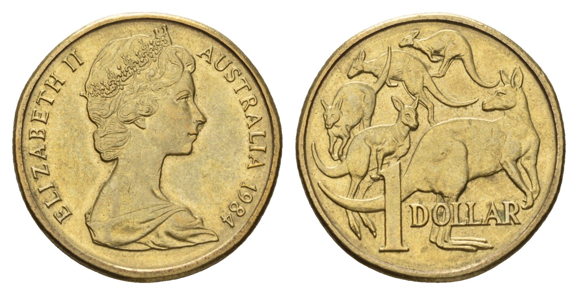 Австралия 1 доллар 1984 Елизавета II (1952-2022), кенгуру, год-тип KM 77 алюминиевая бронза aUNC 4671-456