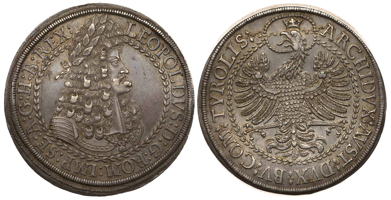 Австрия, Священная Римская империя 2 талера после 1693 Леопольд I (1657-1705), 57,38 гр Dav. 3252 серебро 00-00