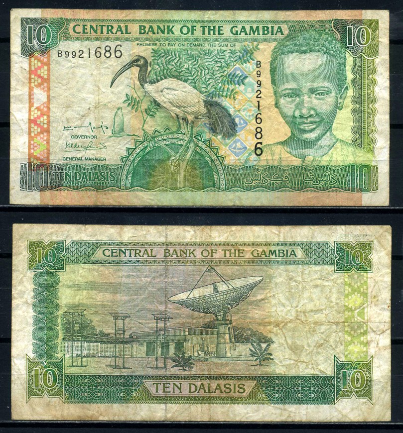 Гамбия 10 даласи ND (2001-2005) Pick 21а бумага 7486-61-1-2