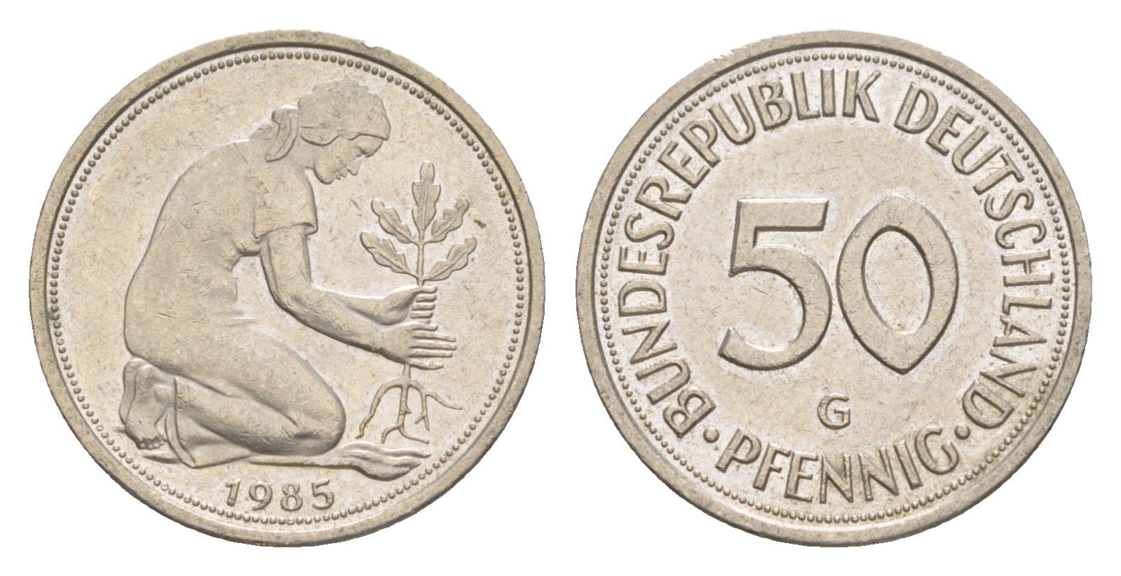 ФРГ 50 пфеннигов 1985 G KM 109.2, J. 384a медно-никель 4632-747