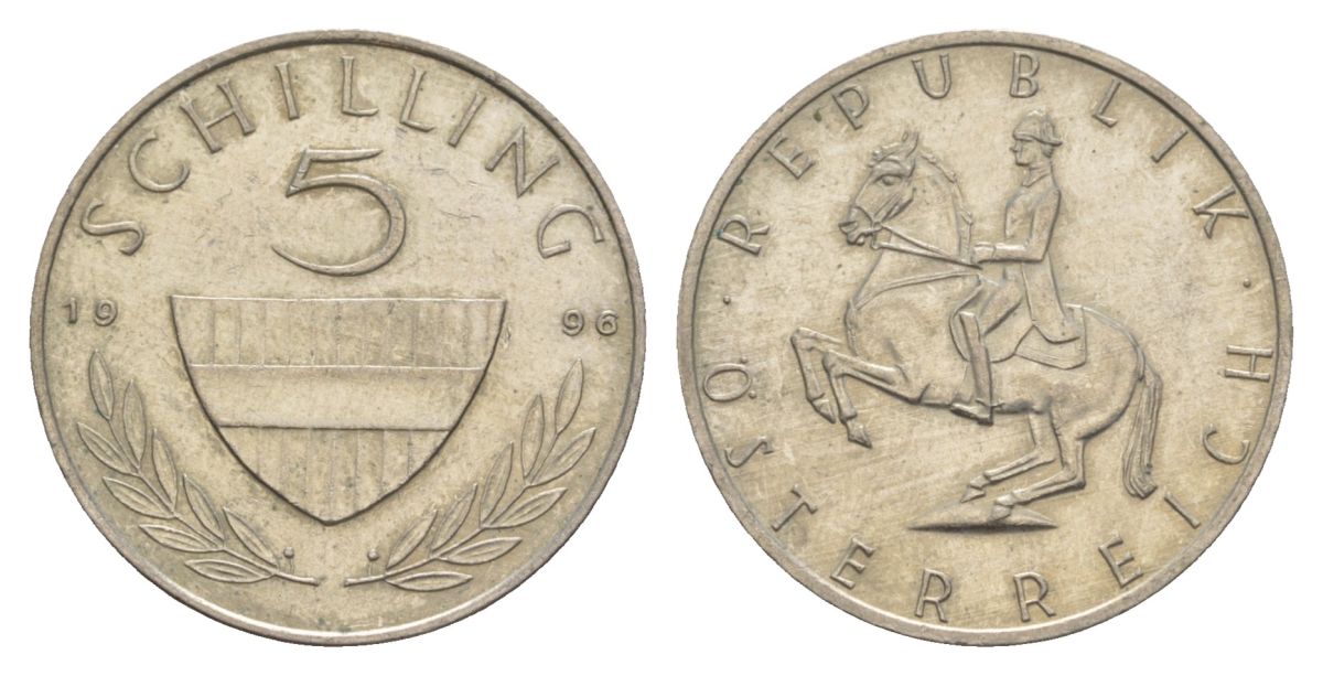 Австрия 5 шиллингов 1996 KM 2889а медно-никель 4631-1034