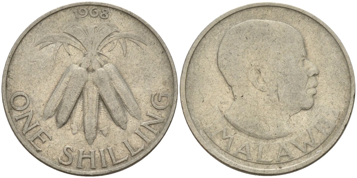 Малави 1 шиллинг 1968 KM 2 медь цинк никель 4141-713