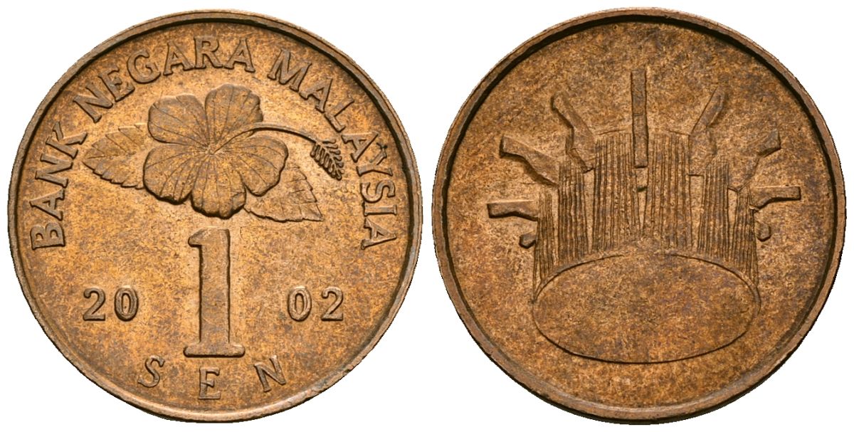 Малайзия 1 сен 2002 KM 49 сталь плакированная медью 4173-965