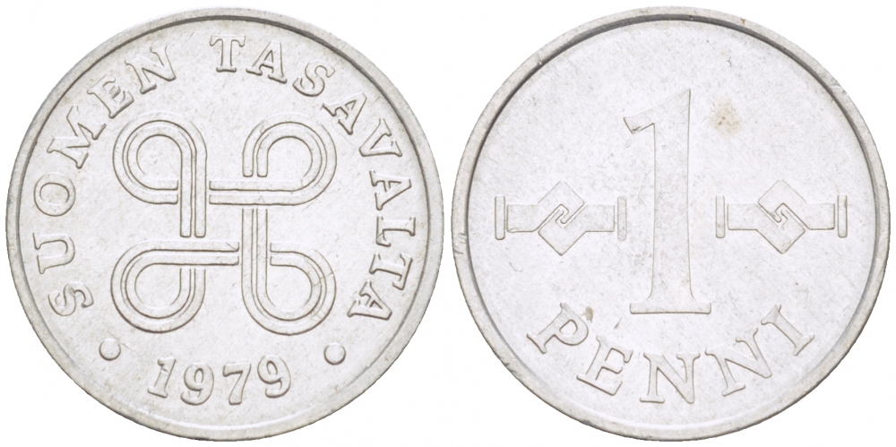 Финляндия 1 пенни 1979 KM 44а алюминий 3718-116