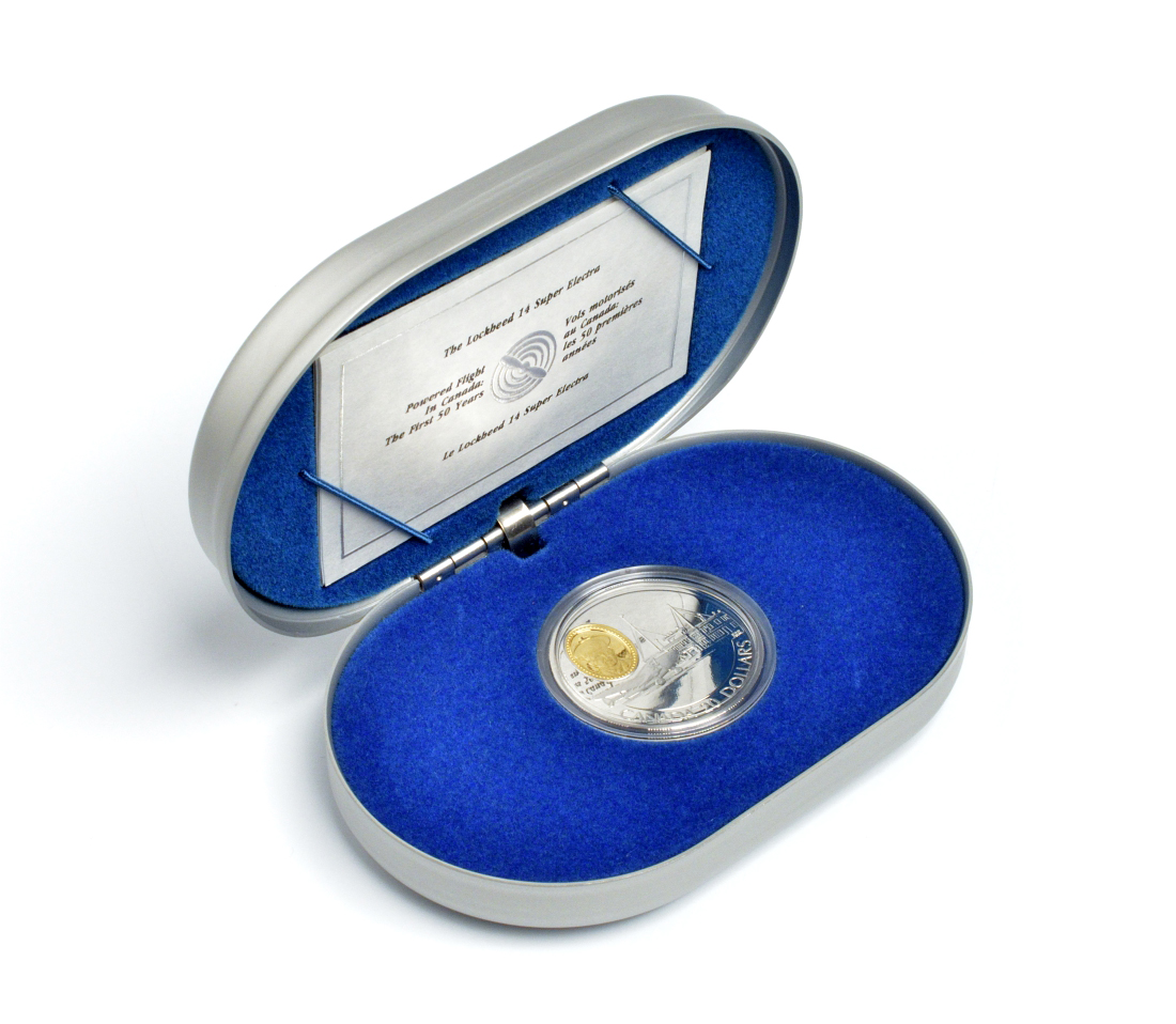 Канада 20 долларов 1993 самолет Локхид 14 Супер Электра и летчик Зебулон Льюис Ли (Льюи) KM 237 серебро, позолота PROOF 7-5-4-13