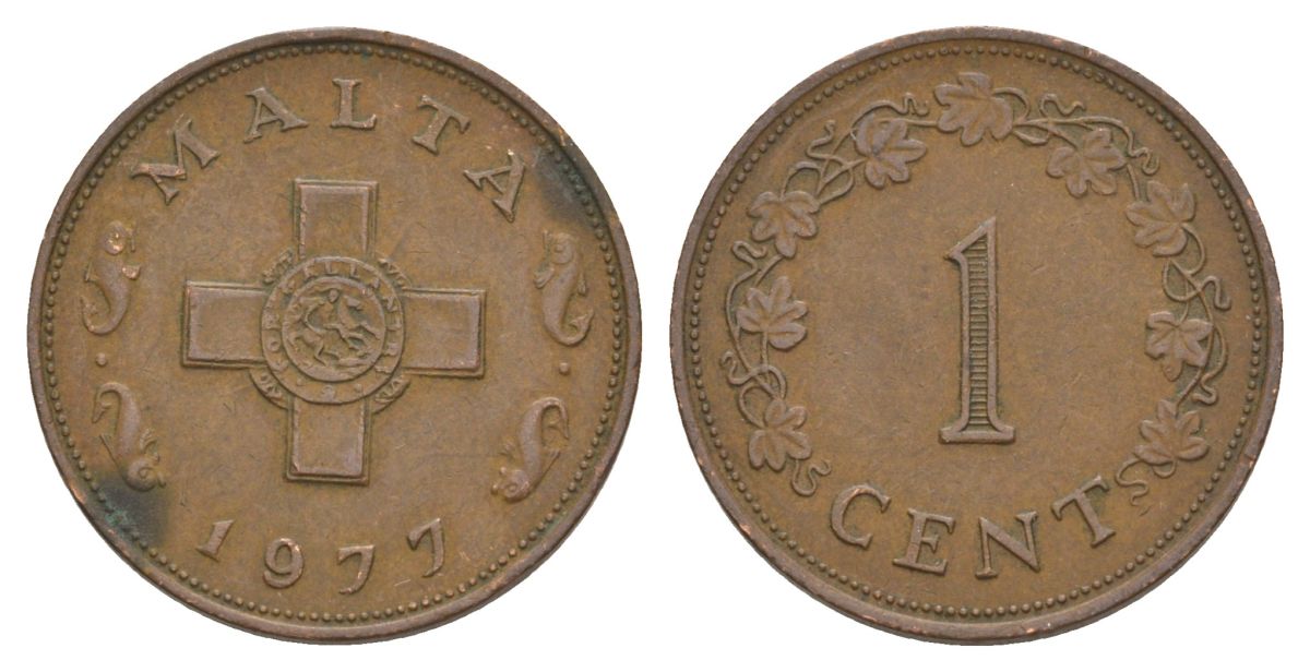 Мальта 1 цент 1977 KM 8 бронза 4633-1152