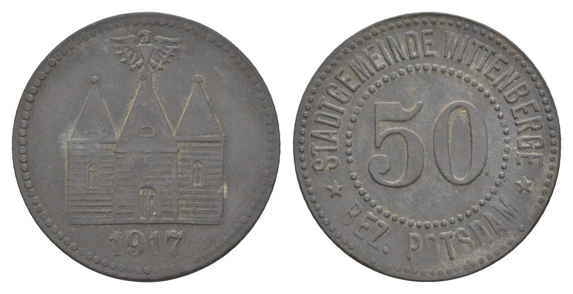 Виттенберге 50 пфеннигов 1917 Funck 606.3, Men18 34522.3 цинк 3459-541