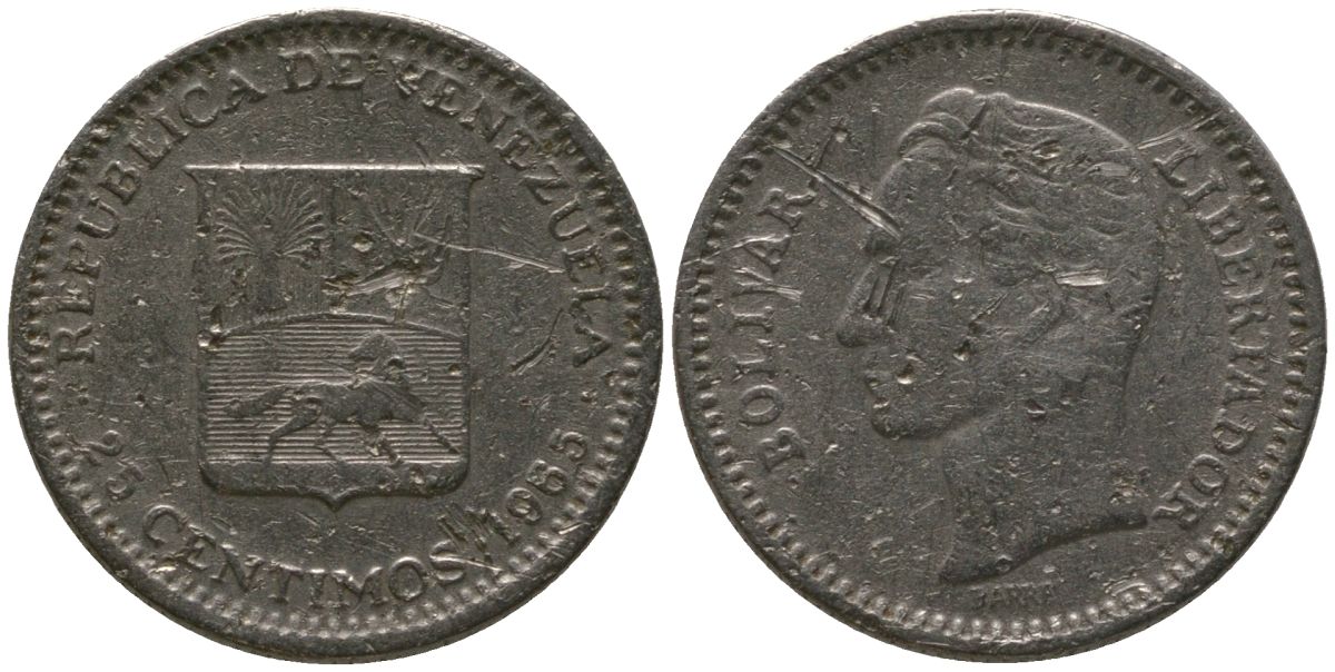 Венесуэла 25 сентимо 1965 Симон Боливар KM 40 никель 4576-665