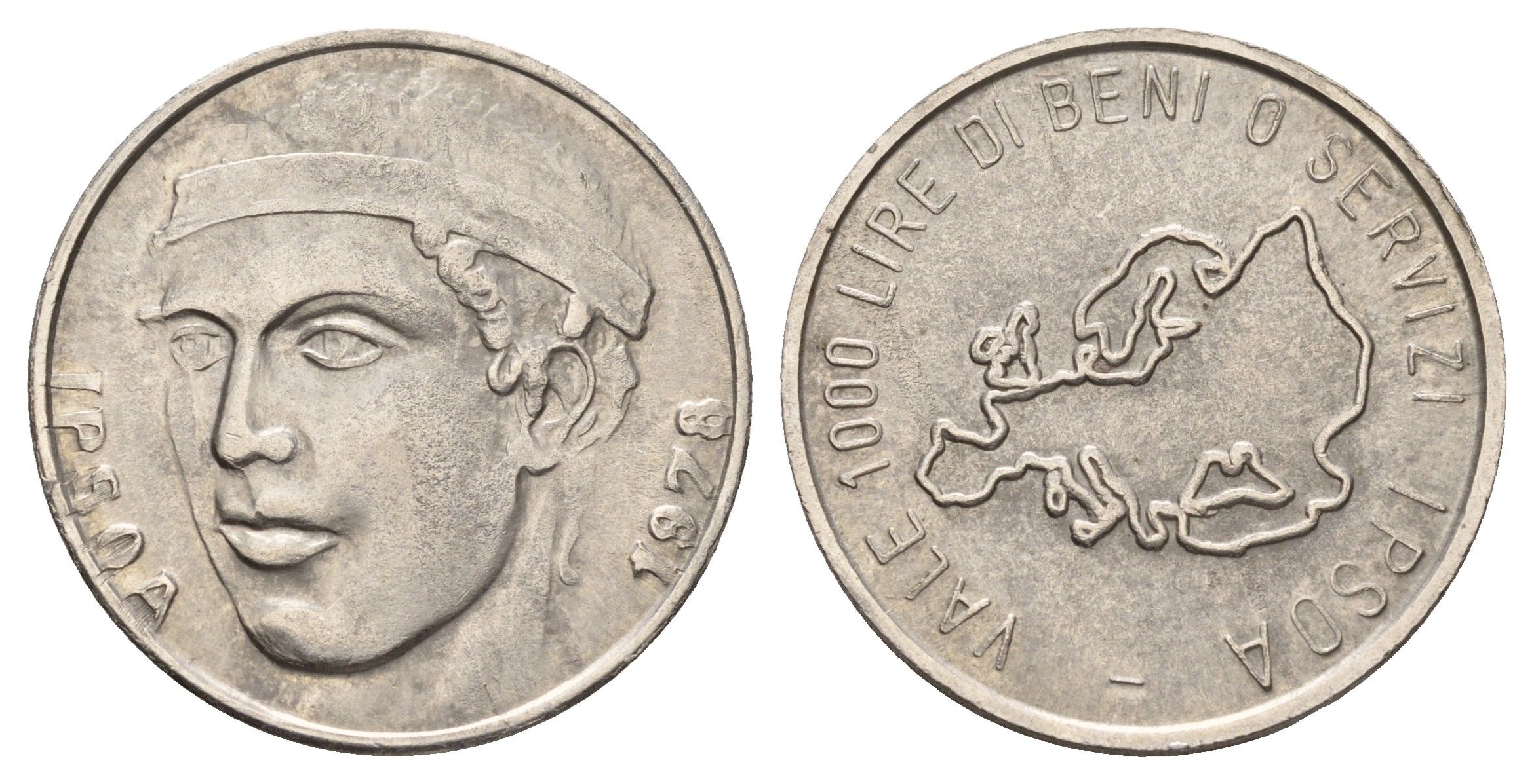 Италия жетон IPSOA (книжный магазин) за покупку товаров или услуг свыше 1000 лир 1978 диаметр 30 мм, вес 10,5 гр медно-никель 4667-1111