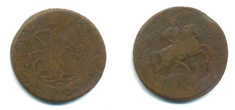 РОССИЯ 1 КОПЕЙКА 1759 медь 61-613