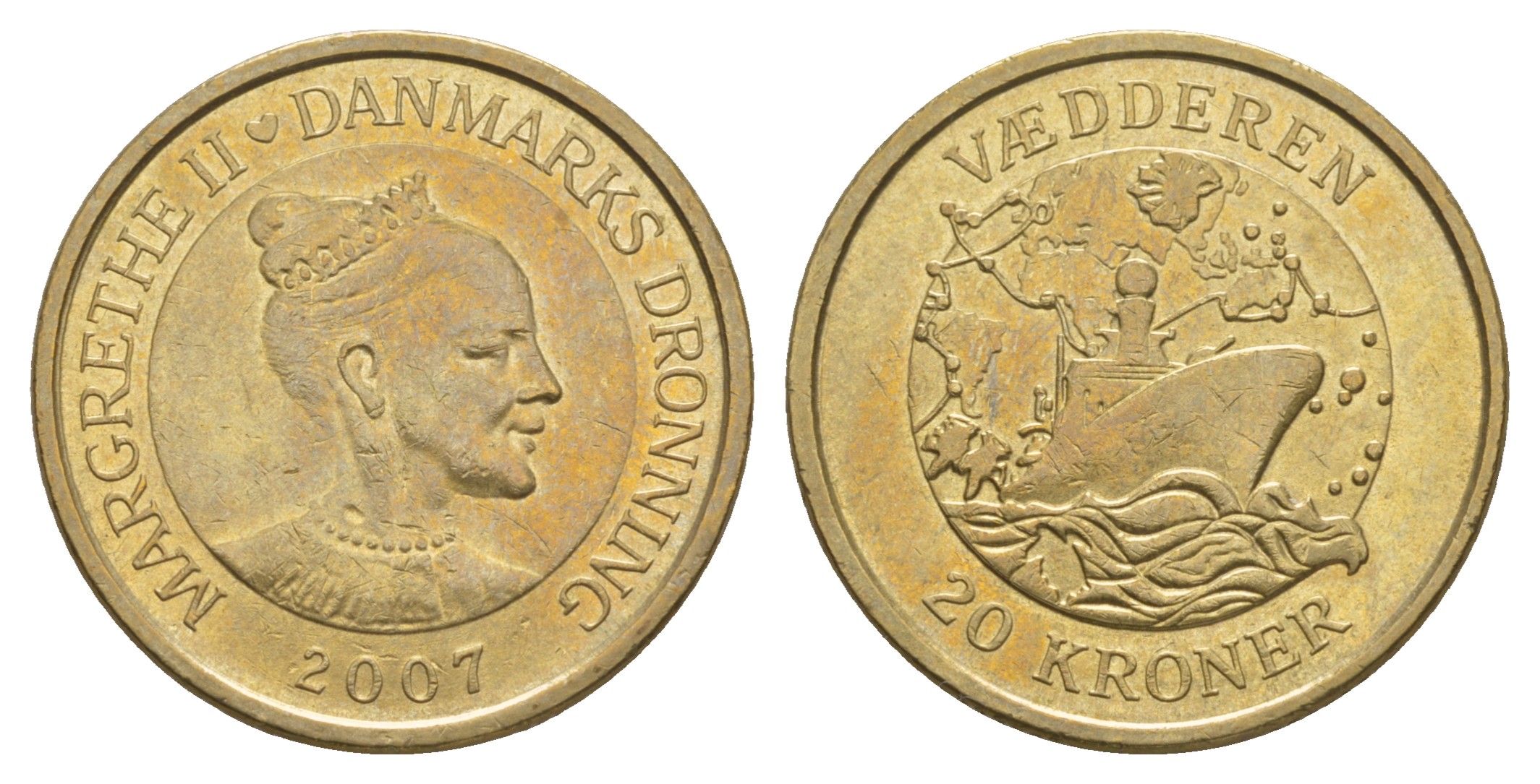 Дания 20 крон 2007 Корабли - Ледокол KM 921 алюминиевая бронза 4650-233