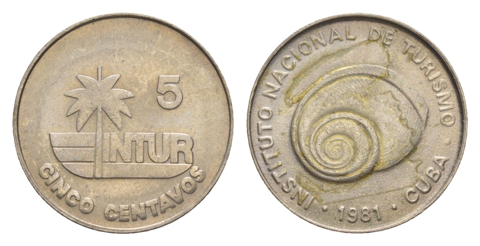 Куба 5 сентаво 1981 Монетное отношение KM 412.1 медно-никель 1528-1135