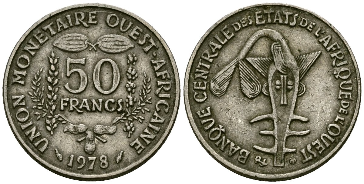 Валютное сообщество стран Западной Африки 50 франков 1978 KM 6 медно-никель 4167-746