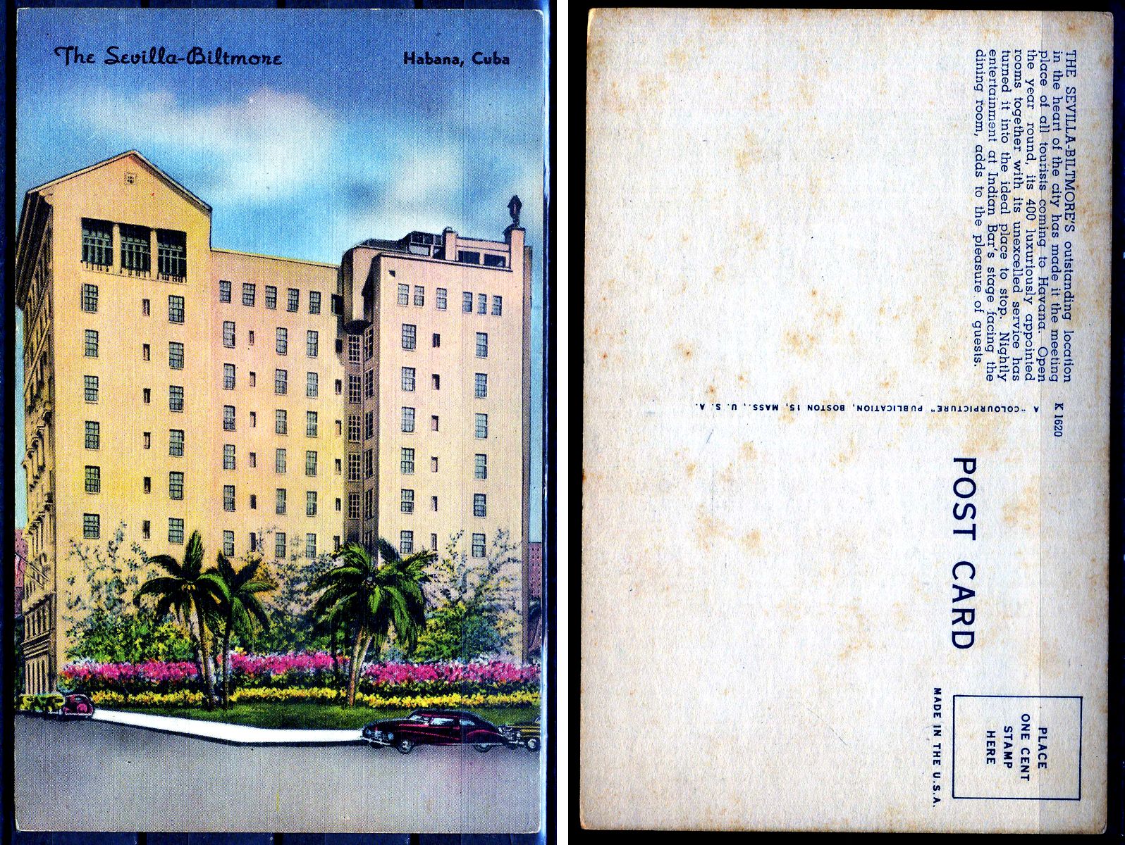 Куба post card - открытка отель Севилья в Гаване 2193-60