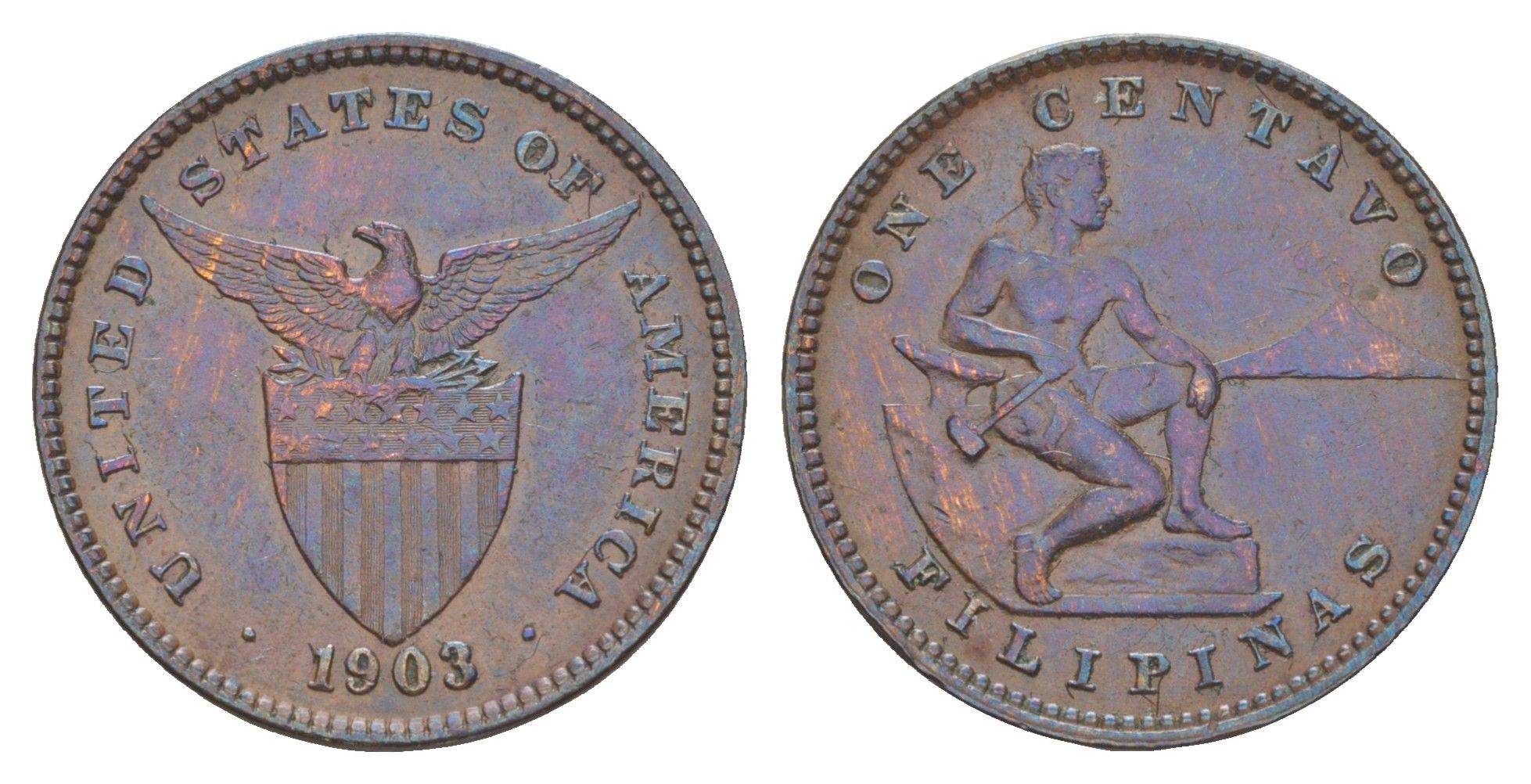 Филиппины 1 сентаво 1903 KM 163 медь 413-523