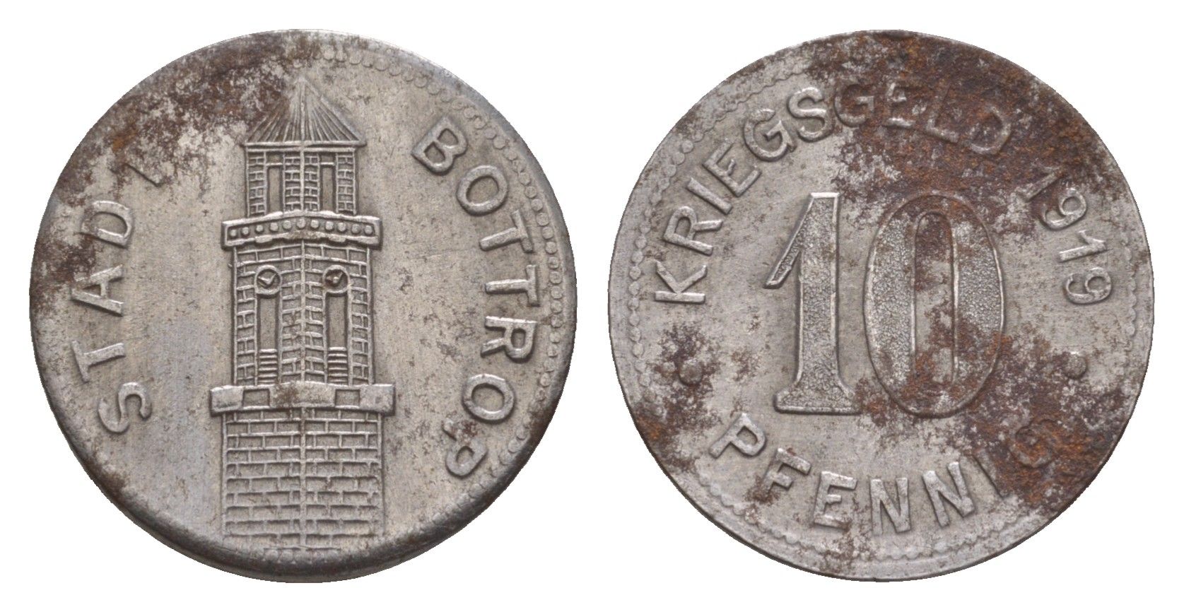 Боттроп 10 пфеннигов 1919 Funck 54.5, Men05 3327.1, Men18 4247.1 железо 4659-338