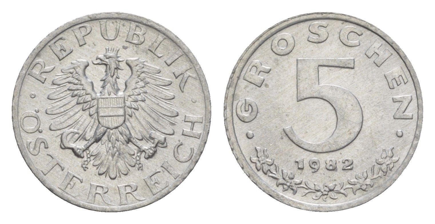 Австрия 5 грошей 1982 KM 2875 цинк UNC 4567-1022