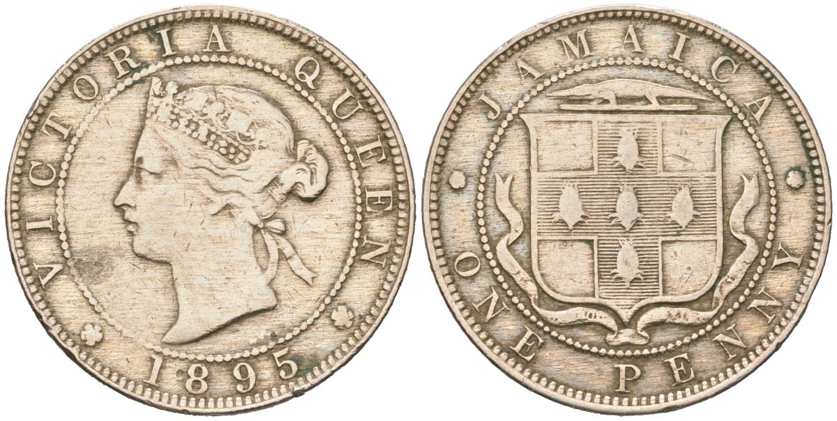 Ямайка 1 пенни 1895 KM 17 медно-никель 65-552