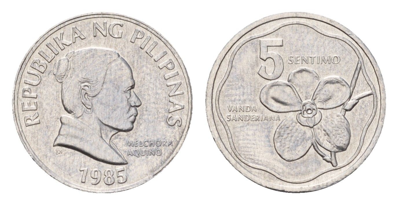 Филиппины 5 сентимо 1985 KM 239 алюминий UNC 4614-727