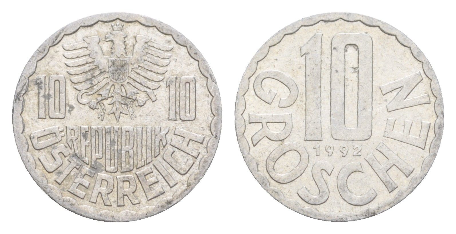 Австрия 10 грошей 1992 KM 2878 алюминий 4647-1243