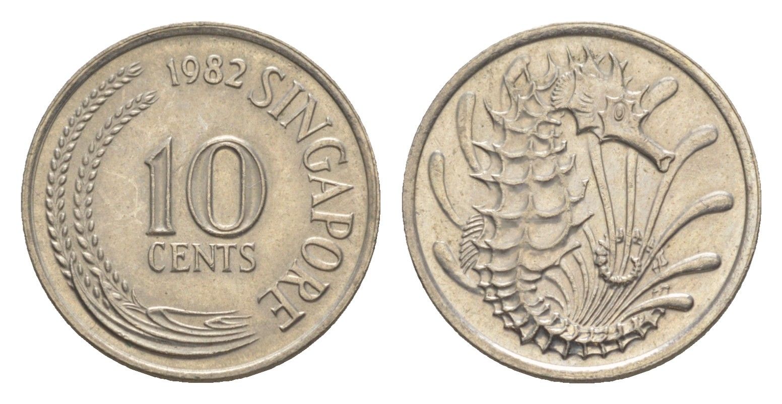 Сингапур 10 центов 1982 KM 3 медно-никель 4640-568
