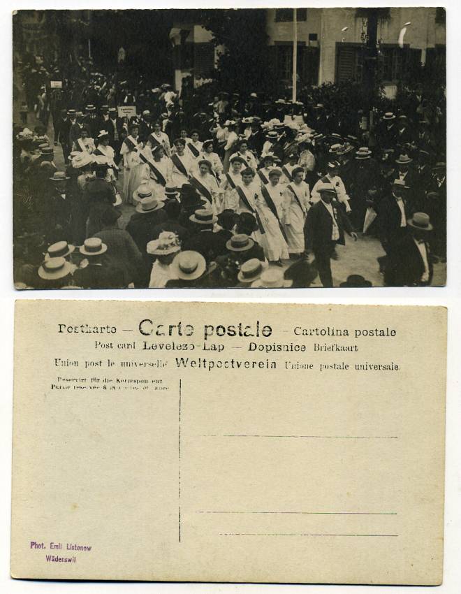 ШВЕЙЦАРИЯ ОТКРЫТКА ND I-АЯ МИРОВАЯ ВОЙНА, ПАРАД СЕСТЕР МИЛОСЕРДИЯ бумага 153-26-22