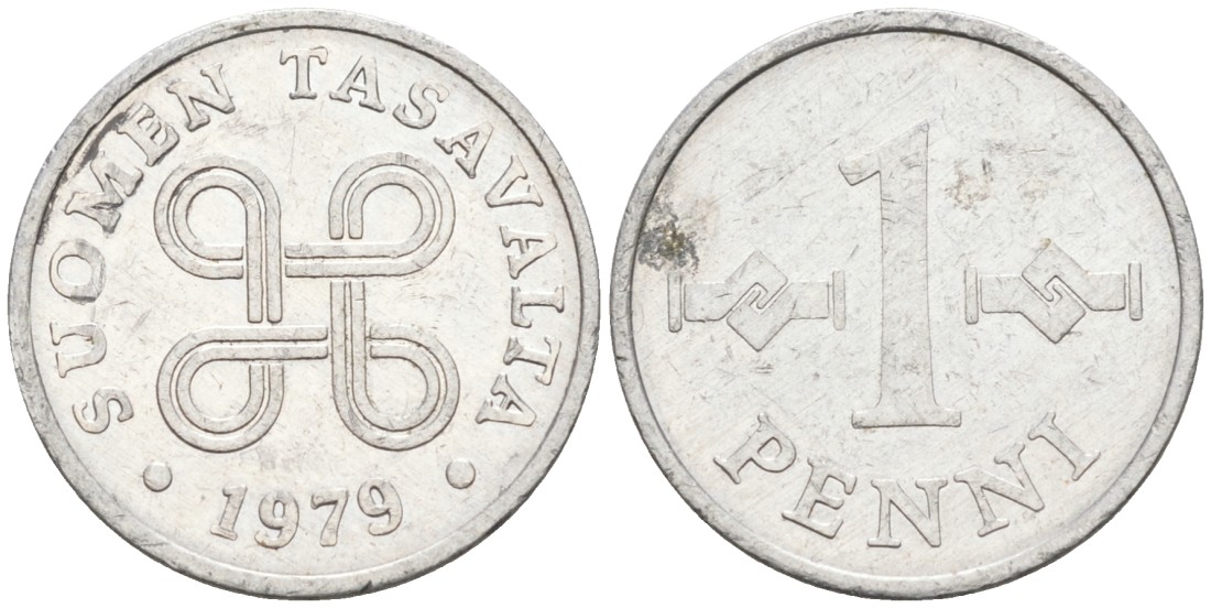 Финляндия 1 пенни 1979 KM 44а алюминий 192-1267