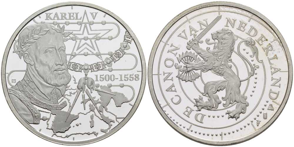 НИДЕРЛАНДЫ МЕДАЛЬ СЕРИИ ИСТОРИЯ НИДЕРЛАНДОВ, КАРЛ V ВЕЛИКИЙ (1500-1558), ИМПЕРАТОР СВЯЩЕННОЙ РИМСКОЙ ИМПЕРИИ, ДИАМЕТР 30 ММ., ВЕС 9,43 ГР. медно-никель 1076-6-32