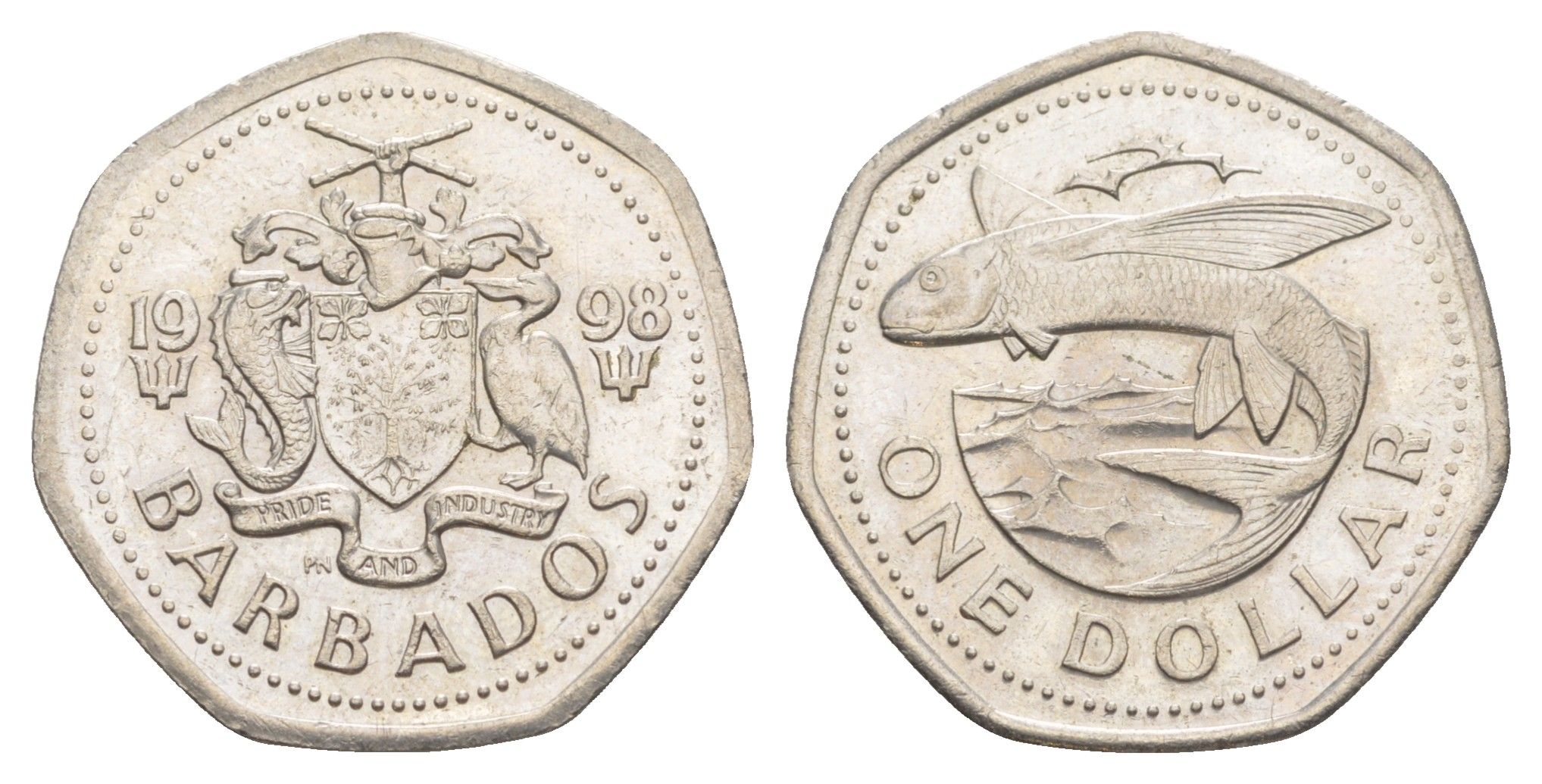 Барбадос 1 доллар 1998 KM 14.2 медно-никель 4646-233