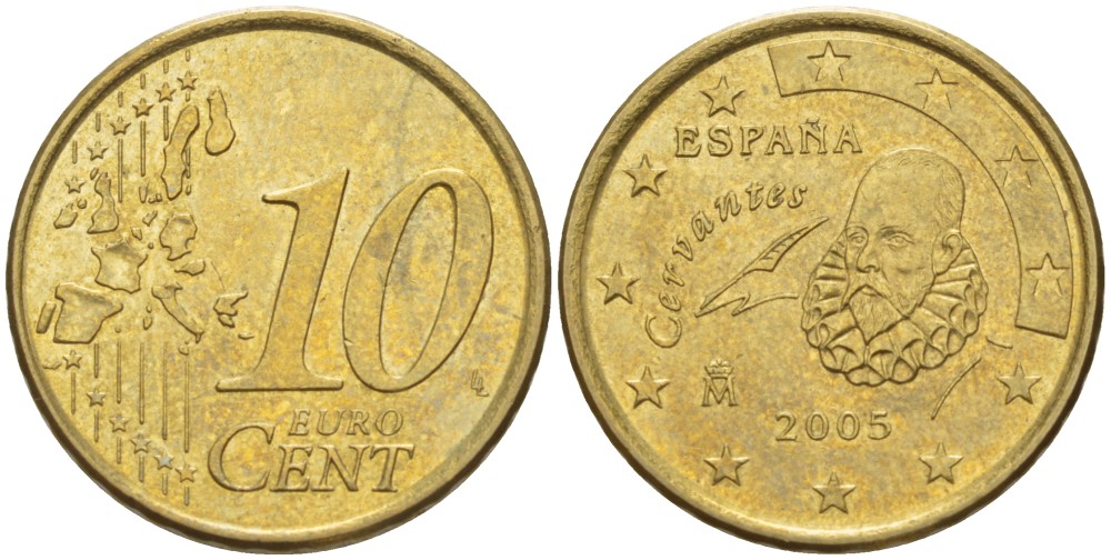 Испания 10 евроцентов 2005 KM 1043 норди 4543-331
