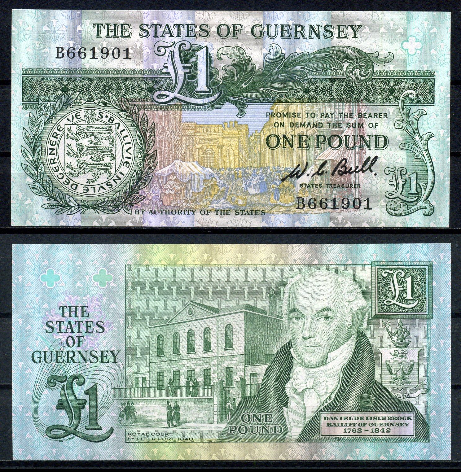 Гернси  1 фунт ND (1980-1989) Георг VI Pick 48 a   бумага  UNC (пресс) 7221-9-1-1