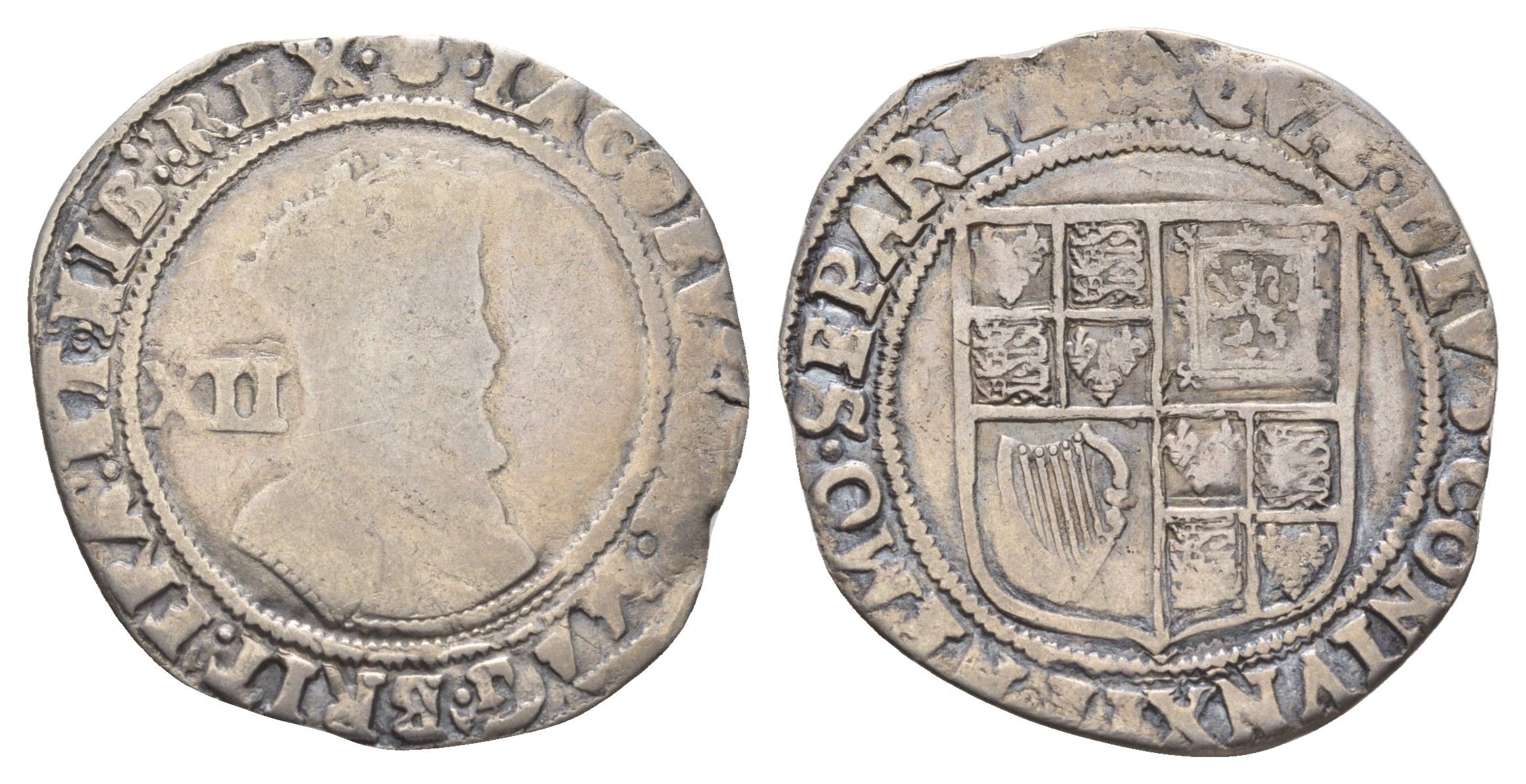 Англия 1 шиллинг ND (1605-1606) Яков I (1603-1625) KM 27, Spink 2655 серебро 1529-1133