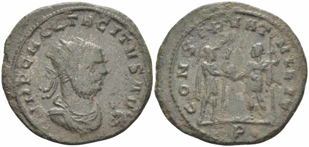 Римская Империя аврелианиан 275 Тацит CONSERVAT MILIT Сердика Very fine BNC 1771-2 бронза 1073-16-92