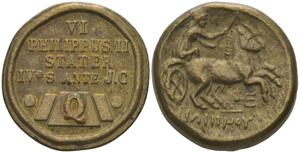 ЕВРОПА ЖЕТОН ND С ИЗОБРАЖЕНИЕМ СТАТЕРА ФИЛИППА желтый металл 99-546