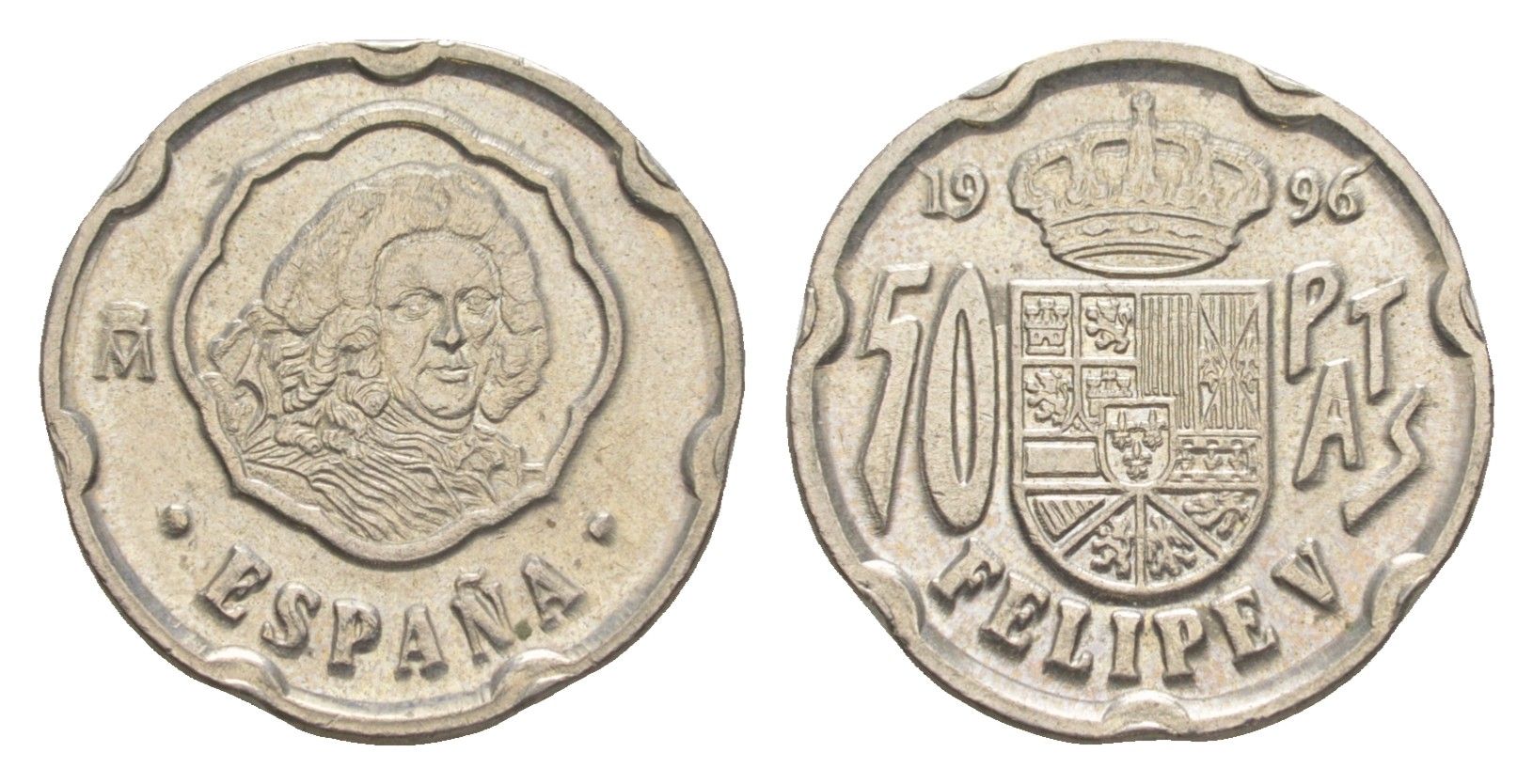 Испания 50 песет 1996 Филипп V KM 963 медно-никель 4621-135