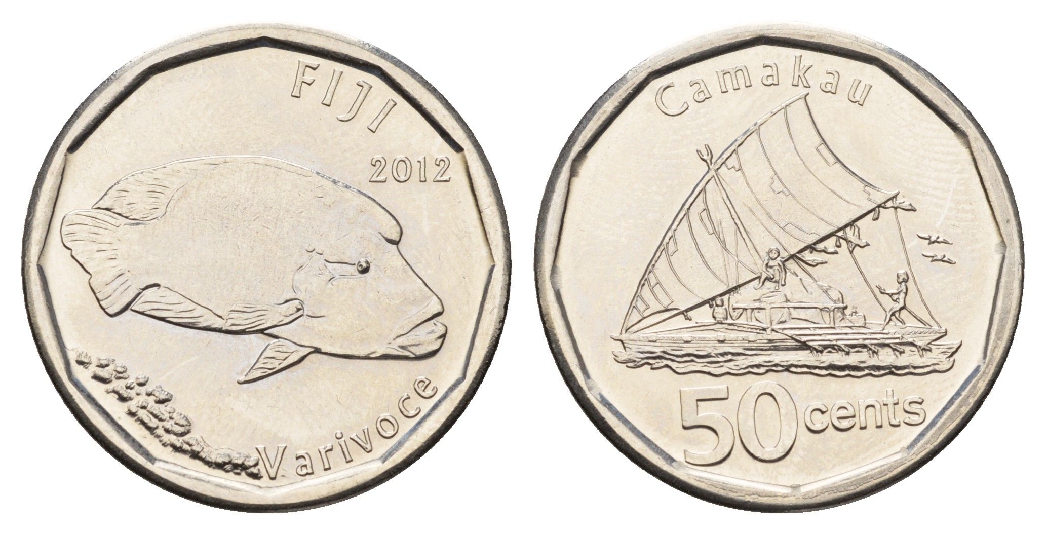 Фиджи 50 центов 2012 KM 335 сталь плакированная никелем UNC 4698-1234