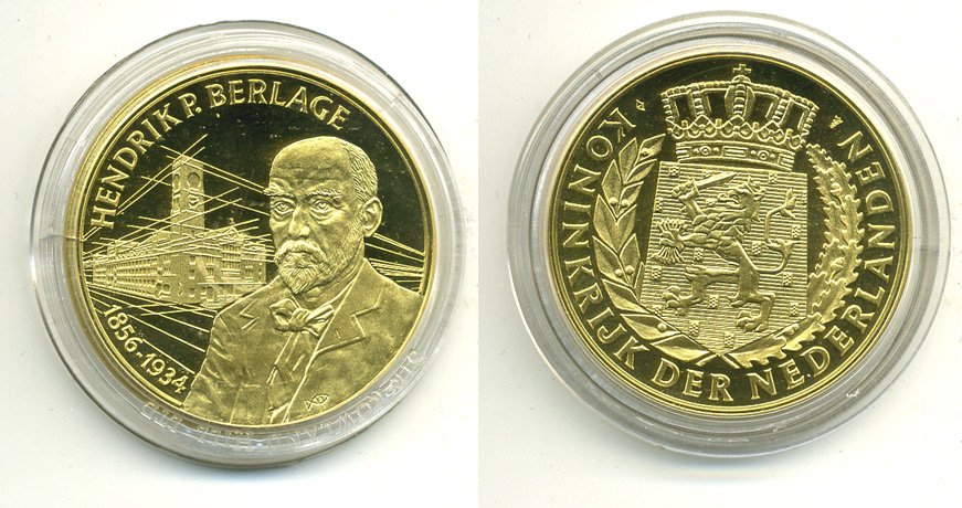 НИДЕРЛАНДЫ МЕДАЛЬ ХЕНРИК БЕРЛАГЕ (1856-1934) UNC 06-130-35