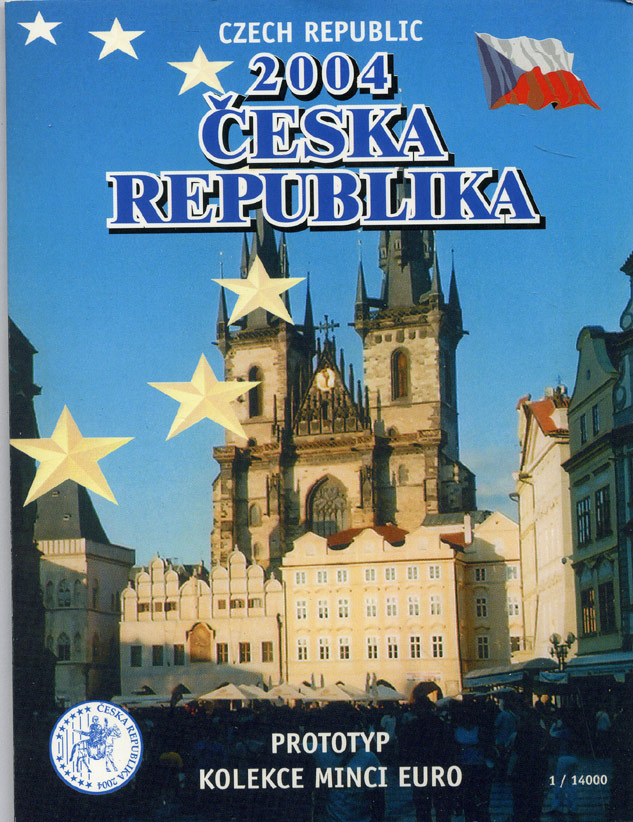 Чехия набор из 8 монет 2004 европробники, в оригинальном картонном буклете, тираж 14000 экз. 5-6-3-48