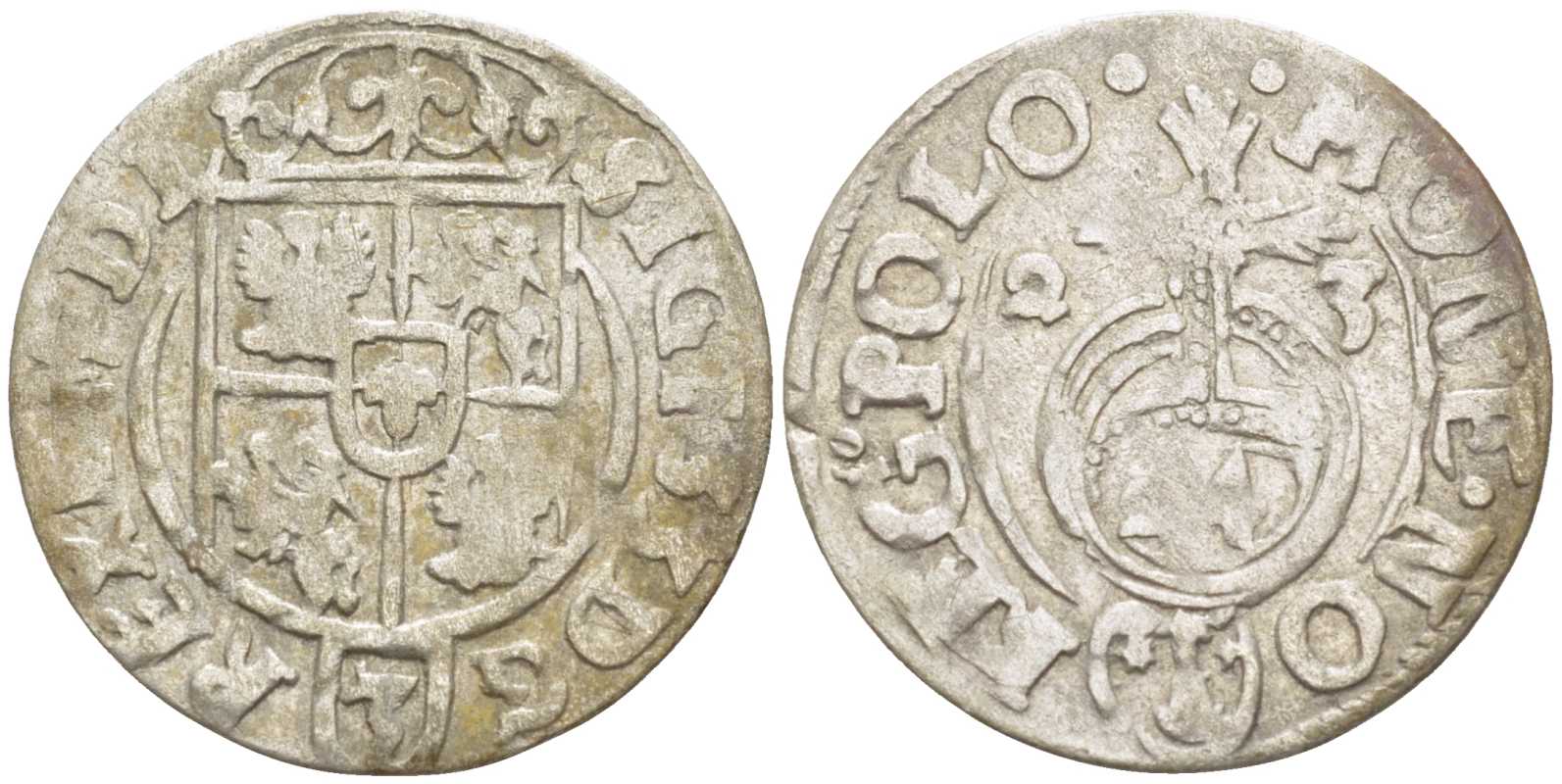 ПОЛЬША (ЛИТВА) 3 ПОЛКЕРА = 3 ПОЛТОРАКА = 1 КРЕЙЦЕР 1623 СИГИЗМУНД III (1587-1632) KM 41 серебро 3896-1521