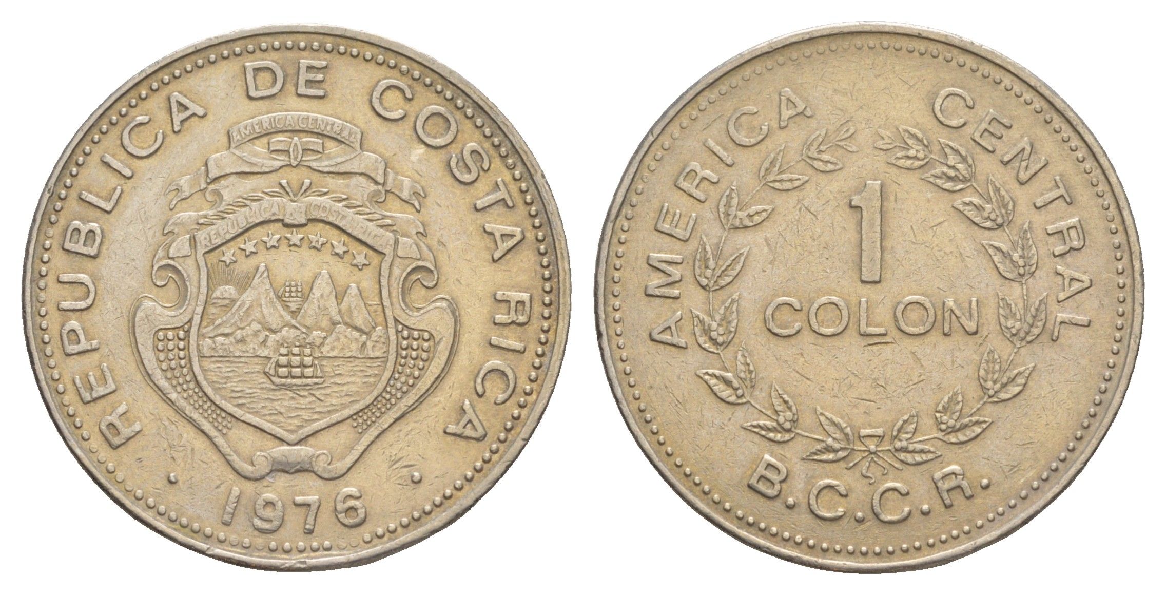 Коста-Рика 1 колон 1976 KM 186.4 медно-никель 4642-844