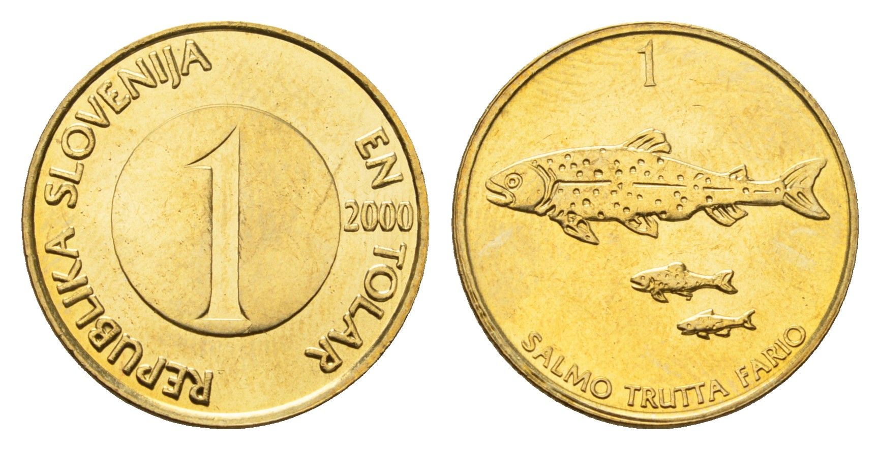Словения 1 толар 2000 KM 4 латунь UNC 4697-545